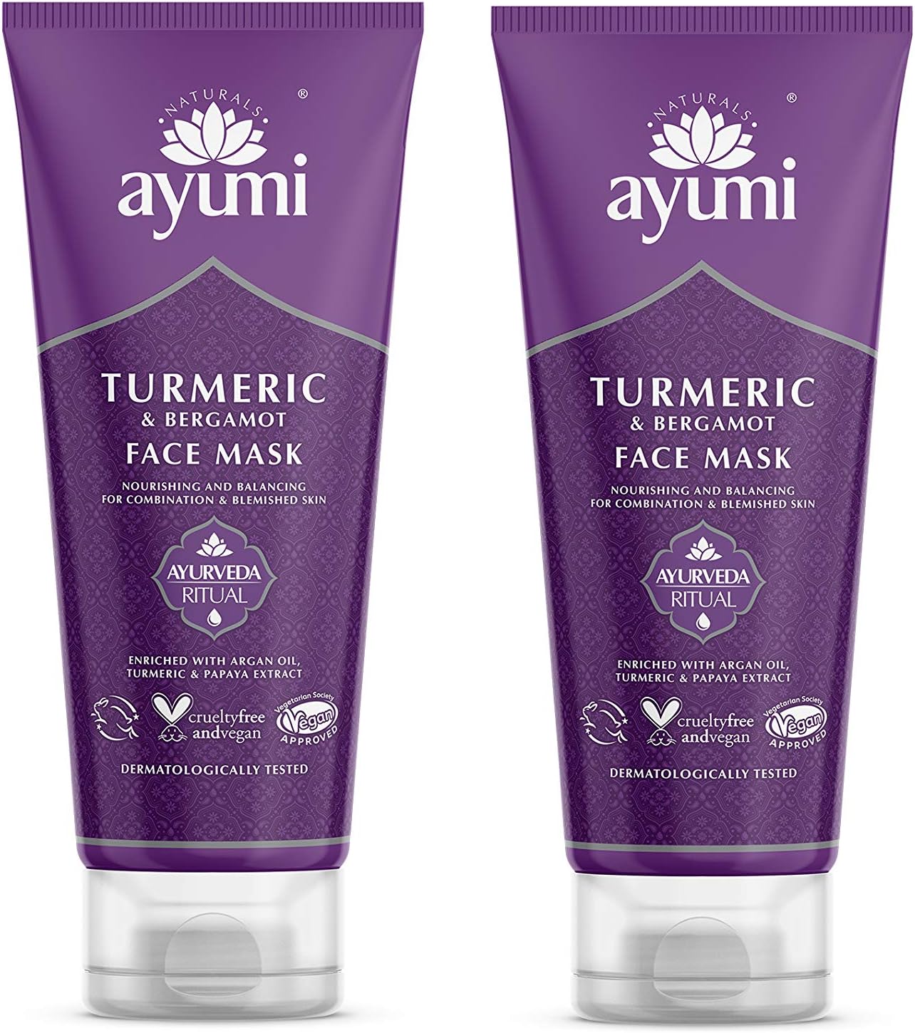 Ayumi Turmeric Face Mask | Vitamin C for Dark Spot Treatment | Brightening Clay Mask for Dull Skin | Clay Face Mask for Pores | Hydrating Face Mask with Argan Oil | Natural Mask for Face Care | 200ml