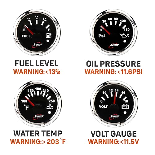 Miniatura 4 de RACETECH Juego de 5 indicadores de esfera blanca LED negra, velocímetro y tacómetro GPS de 3-38 pulgadas, 2.047 in, 2-116 pulgadas, nivel de