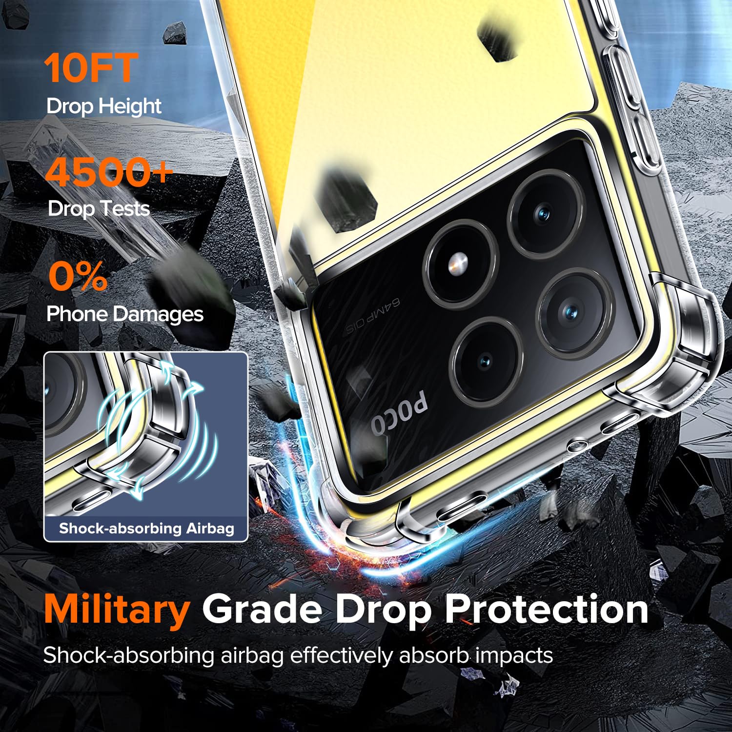 Ivoler Anti-Jaunissement HD Clair Coque Pour Xiaomi Poco