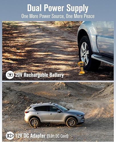 Miniatura 4 de Avid Power Compresor de aire para inflador de neumáticos, bomba de neumáticos de coche inalámbrica de 20 V con batería recargable de iones de litio,