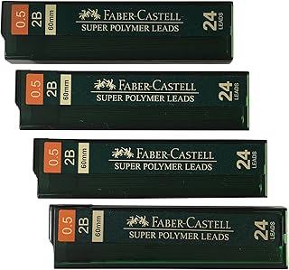 0.5 mm 2B Lead Refills Strong Dark Smooth Leads Mechanical Pencil Lead Refills (4 Tubes, 24 Leads Per Tube - Total 96 leads)
