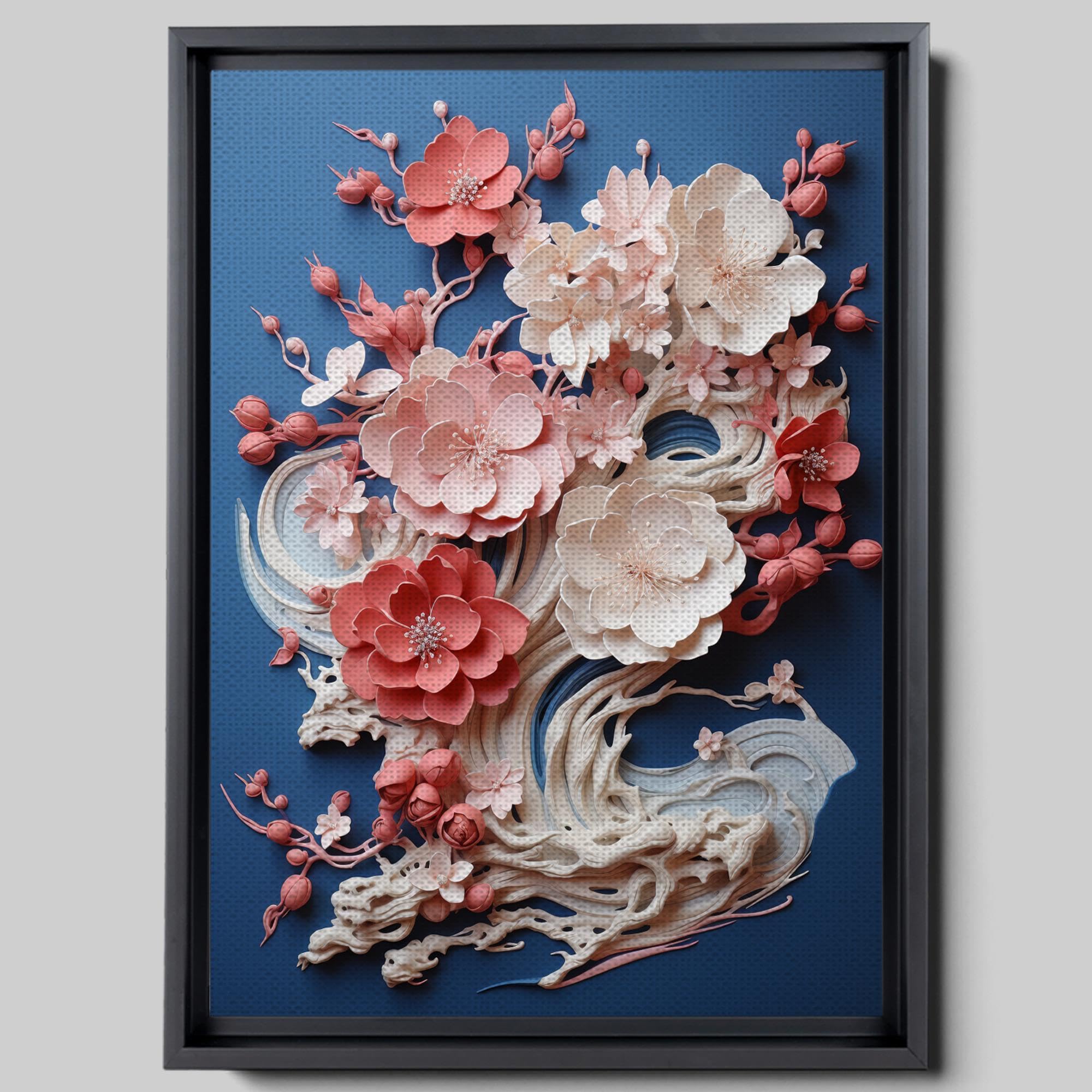 Tree Prints Sakura 67 Japanese Cherry tree (for long living), very calming colors, Original Prints, by Koby Feldmos, Wall Art, Art Decor