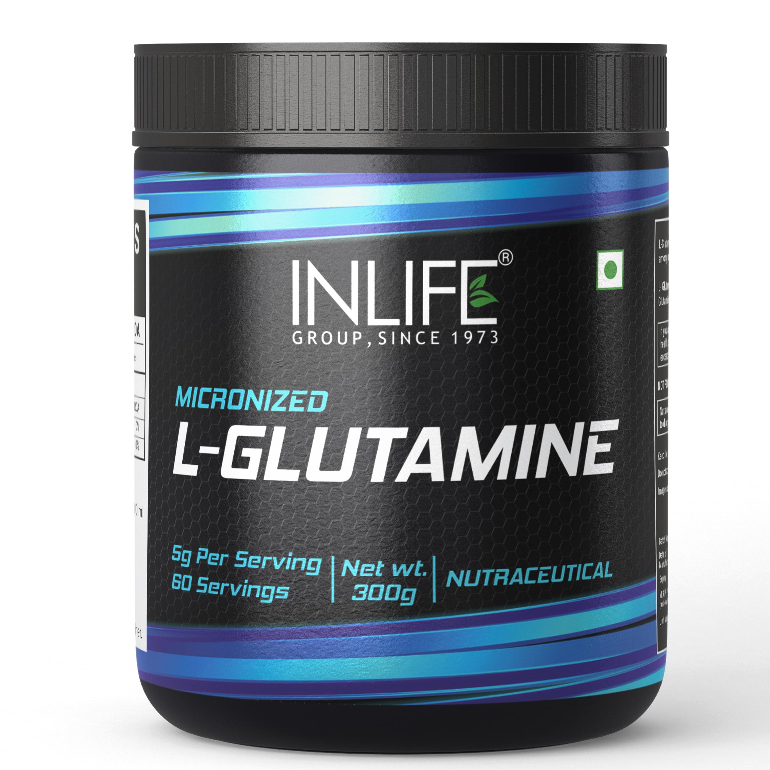 INLIFE L Glutamine Powder 5000mg | L Glutamine Supplement for Men - Unflavoured - 60 SERVINGS - 300g-image-0