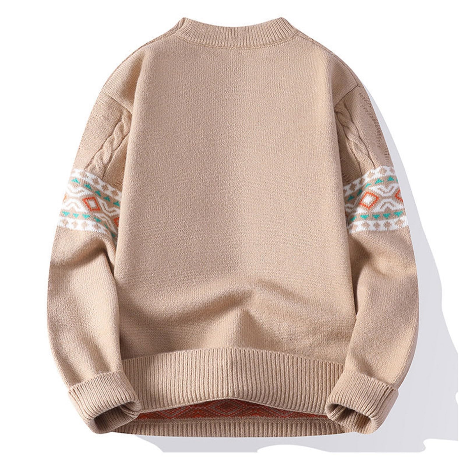 Generisch Maglione natalizio da uomo, girocollo, maglione natalizio, maglione a maniche lunghe, maglione termico per Natale, maglione a maniche lunghe