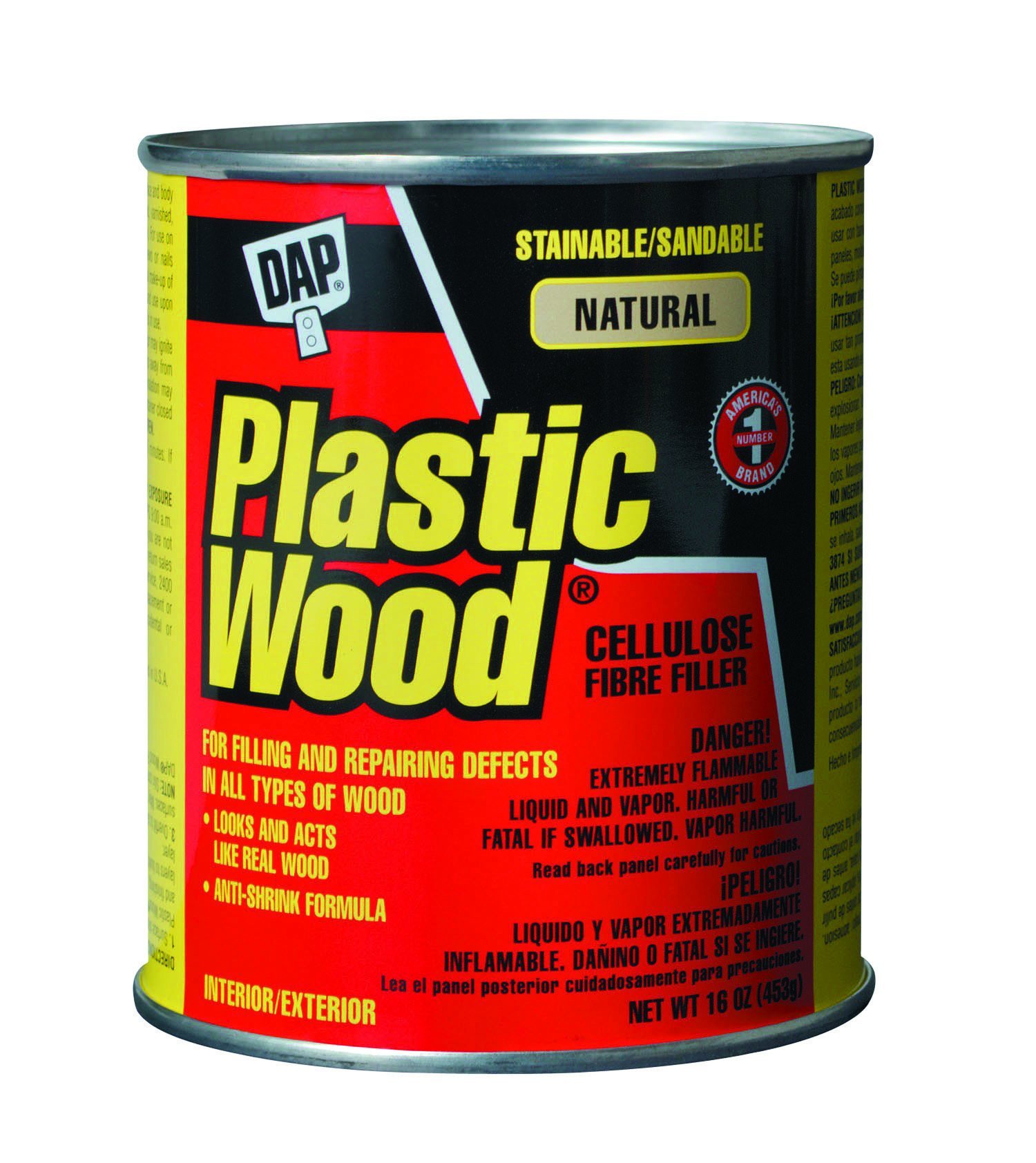 12-Pack of 16 oz DAP 21506 Natural Plastic Wood Solvent Based Wood Filler