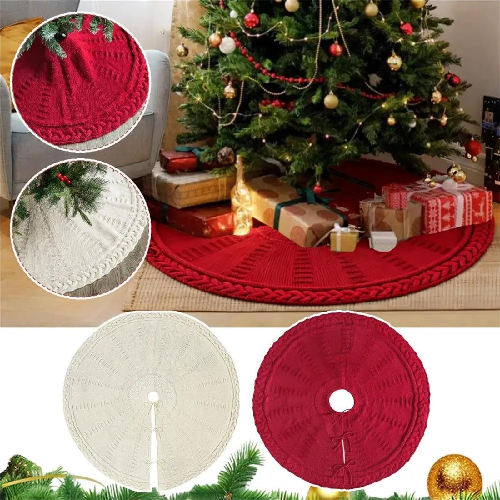 Copri Albero Gonna for albero di Natale lavorata a maglia