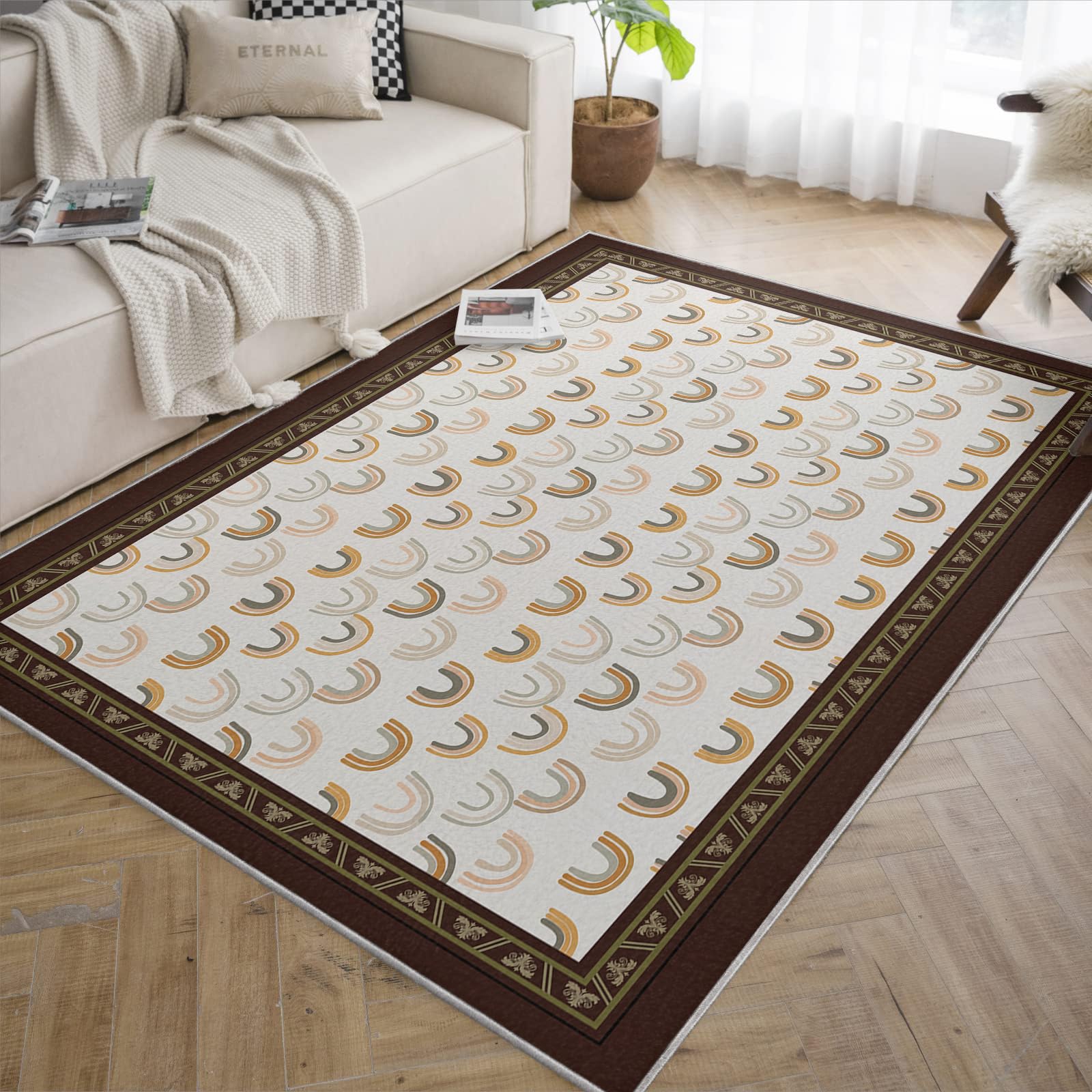 Tapis Lavable 140x200 Illustration Arche Art déco