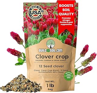 BuildASoil No-Till Clover Seed Cover Crop Blend 12 Species Cover Crop Se...