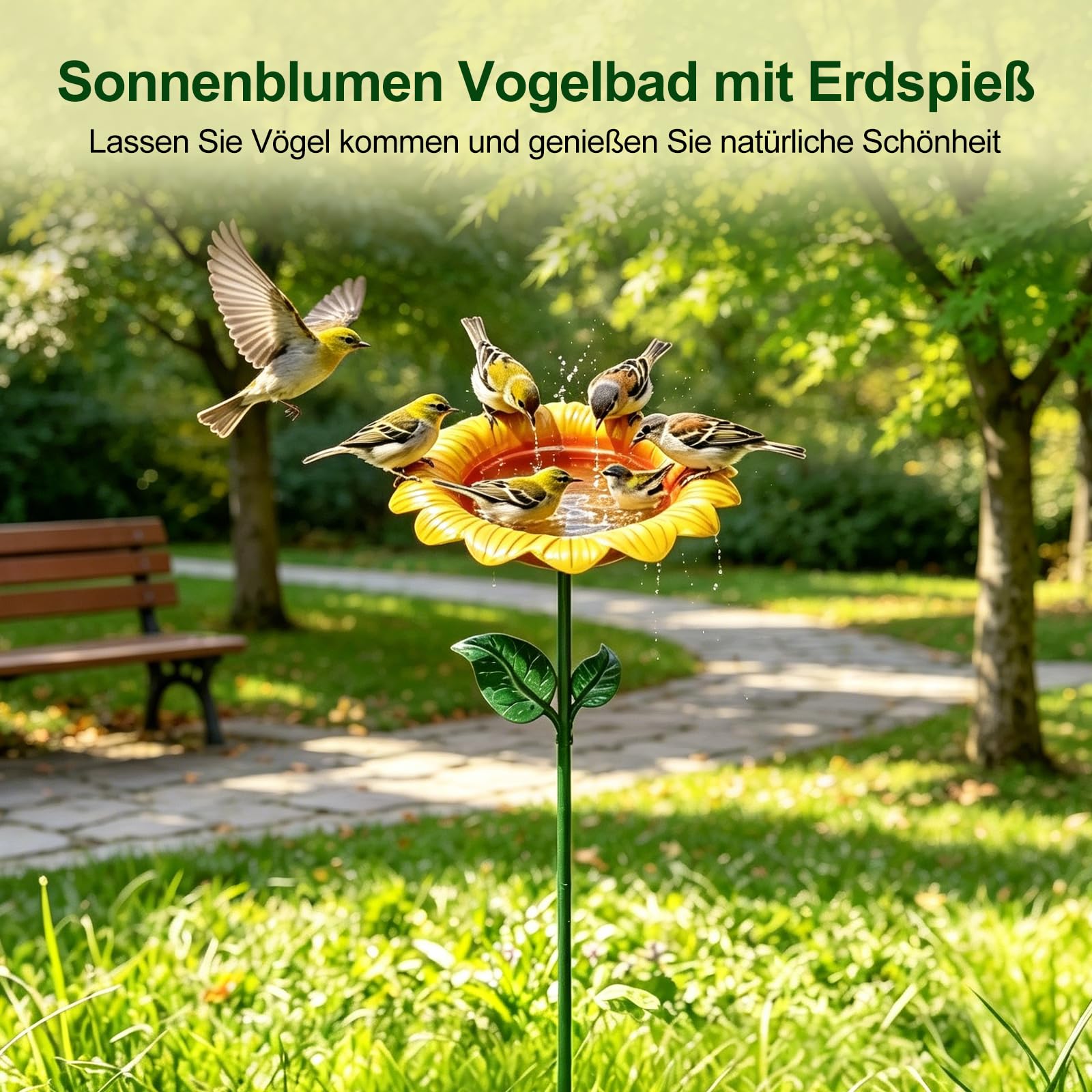 Vogeltränke Stehend Metall, vogeltränke stehend für Garten | Vogeltränke Winterfest, Vogelbad Garten Stehend, Vogeltränke Garten Wassergetränke für Vögel und Schmetterlinge