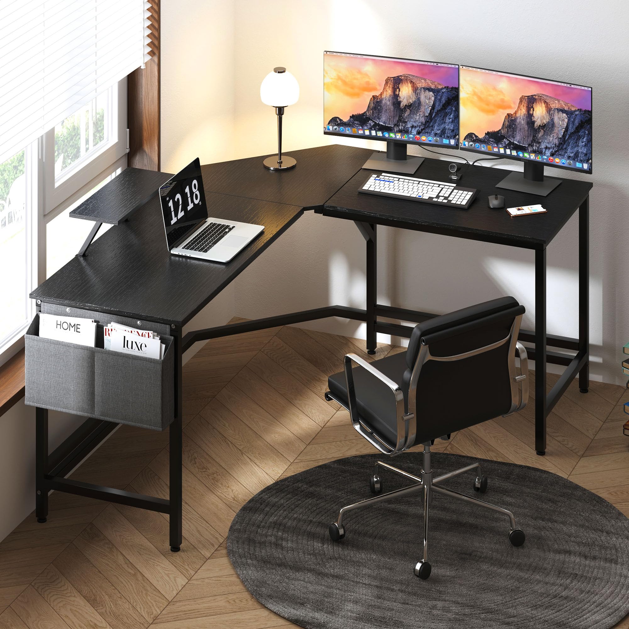 SogesHome hoekbureau, computerbureau in L-vorm, groot gamebureau, PC