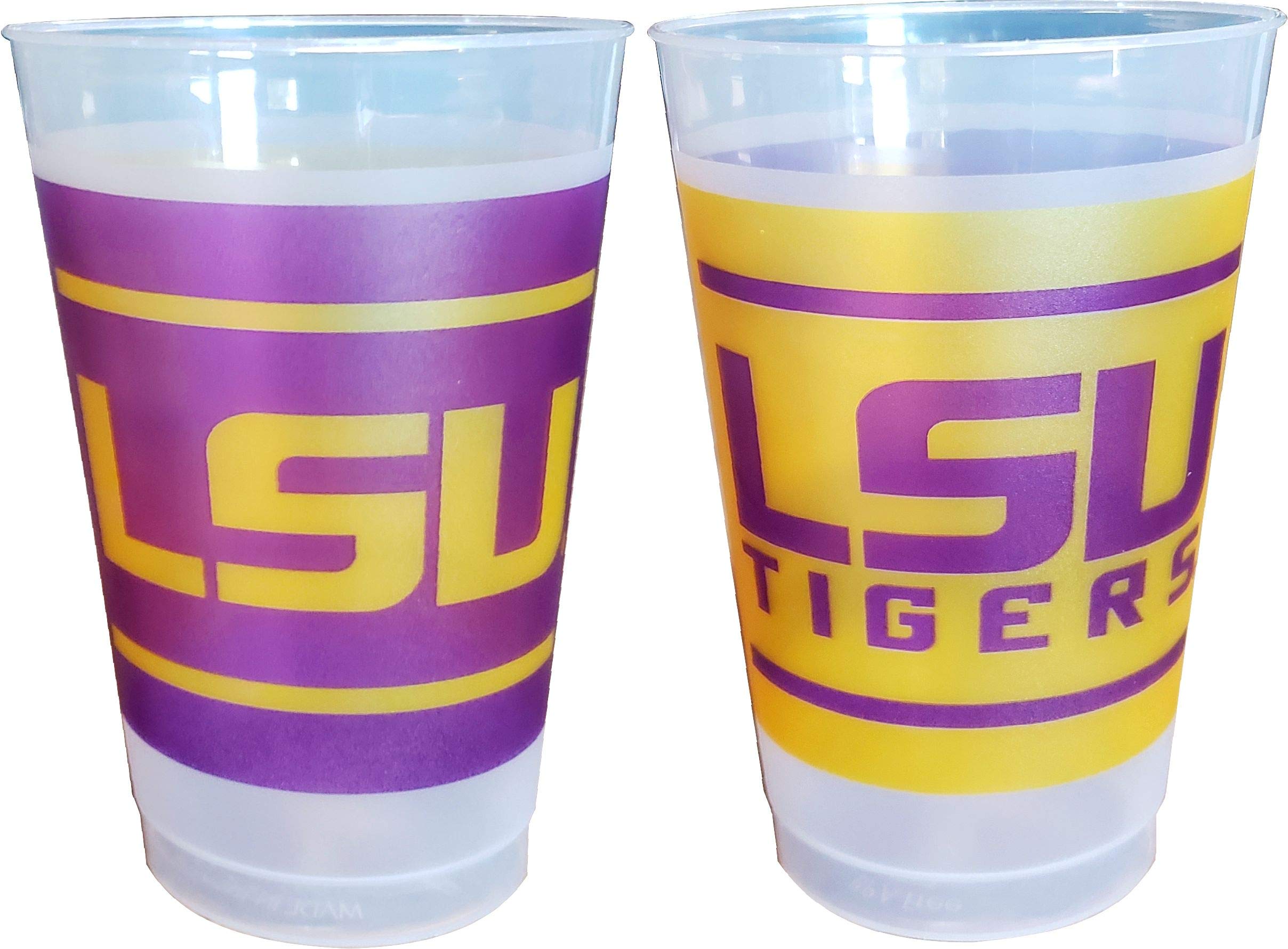 Westrick LSU Tigers University Plastic Cups, Fun Party Supplies, Ideal Tailgate and Football Party Decorations, College Football Party Pack - 14 oz.