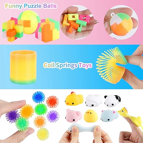 Miniatura 6 de FiGoal - Juego de 52 juguetes sensoriales con caja de almacenamiento mini juguetes para adultos y niños TDAH recuerdos de fiesta de cumpleaños aula