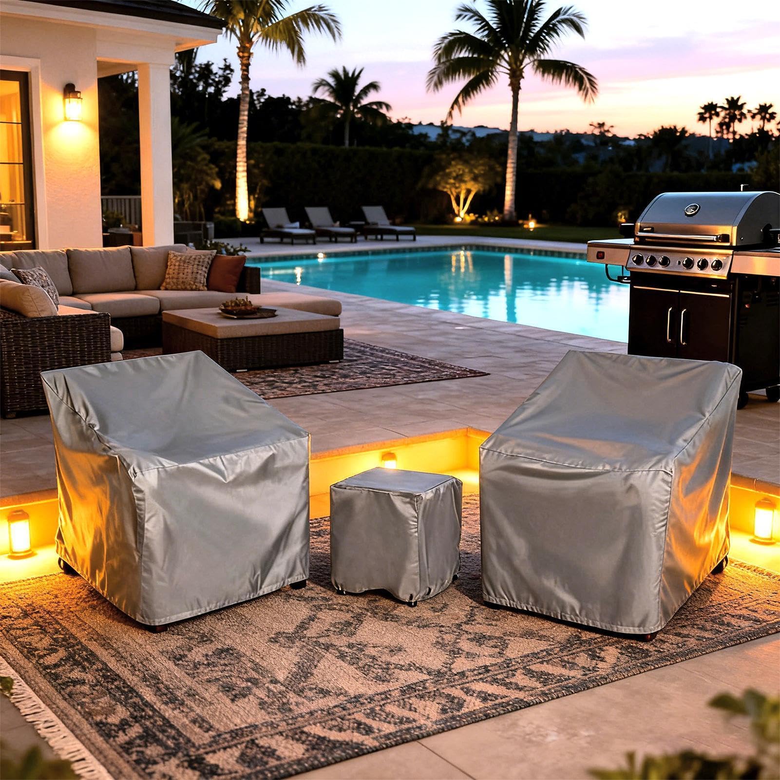 Fundas Impermeables De Sillas Del Exterior Protector Impermeable Con Cordón