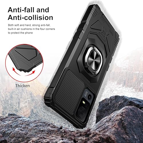 Miniatura 3 de Funda compatible con Verizon TCL 40 XE 5G con protector de pantalla, soporte de anillo para montaje magnético de automóvil, grado militar,