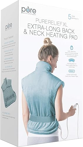 Miniatura 8 de Pure Enrichment PureRelief XL - Almohadilla térmica para espalda y cuello, terapia de calor segura para dolores musculares, dolor y calambres en