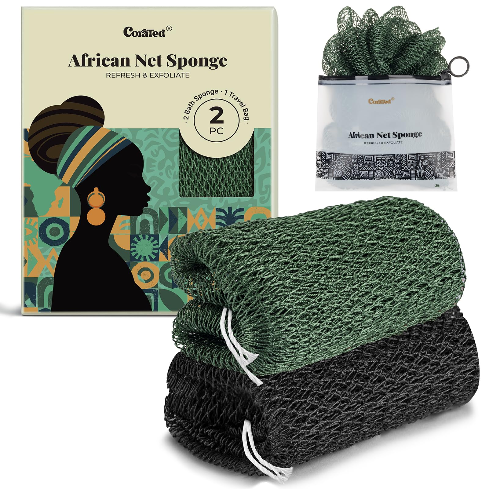 Photo 1 of **** MISSING ONE *** CORATED African Net Sponge Authentic Bath Loofah