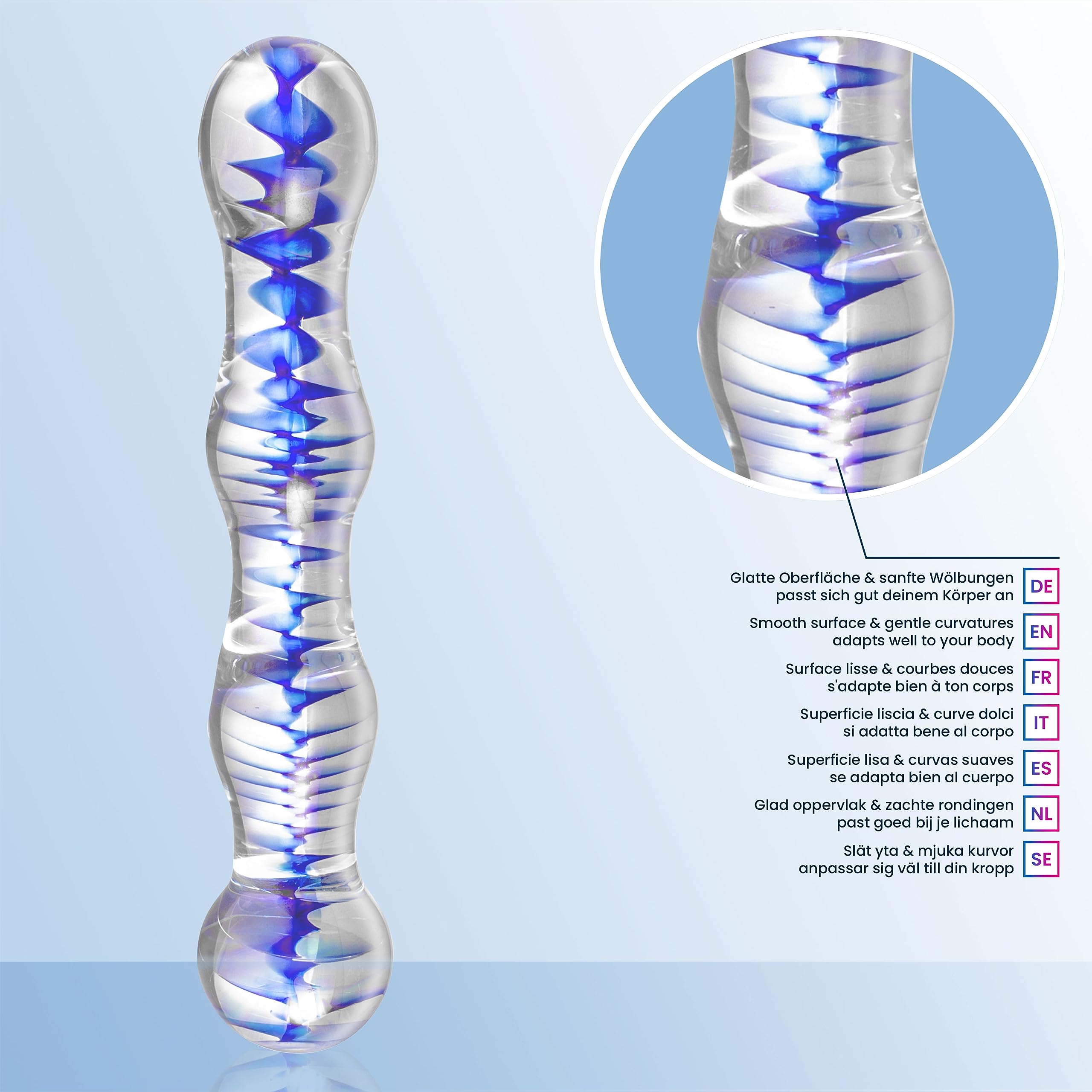 Gode En Verre Primary LOVE AND VIBES - Crystal - Vaginal Ou Anal Unisexe - Neuf - Réf. GLASS-008-LV4