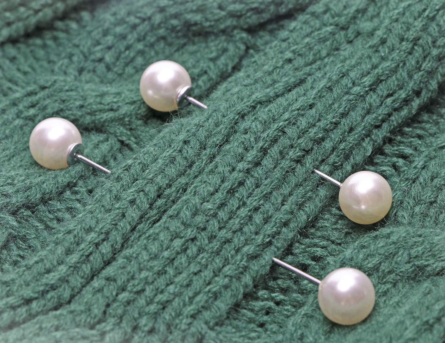 Pearl Brooches Pins Penta Angel 4 Pieces Sweater Shawl Clip Clasp Faux Pearl Safety Pins for Women Shirts Blouse Cinch Dresses Cardigan Collar Pants (Black and White)
