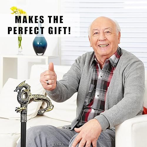 Miniatura 5 de Bastón gótico de bastón de dragón – Bastón de un solo punto para hombres, equilibrio para personas mayores, plegable, 2 piezas, bastón de viaje para