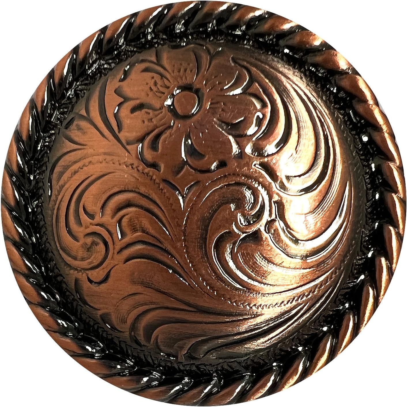 Western Saddle Headstall LeatherCraft Belt Tack 1-1/2" Antique Rope Edge Concho Screwback Conchos-Pack of 5 pcs