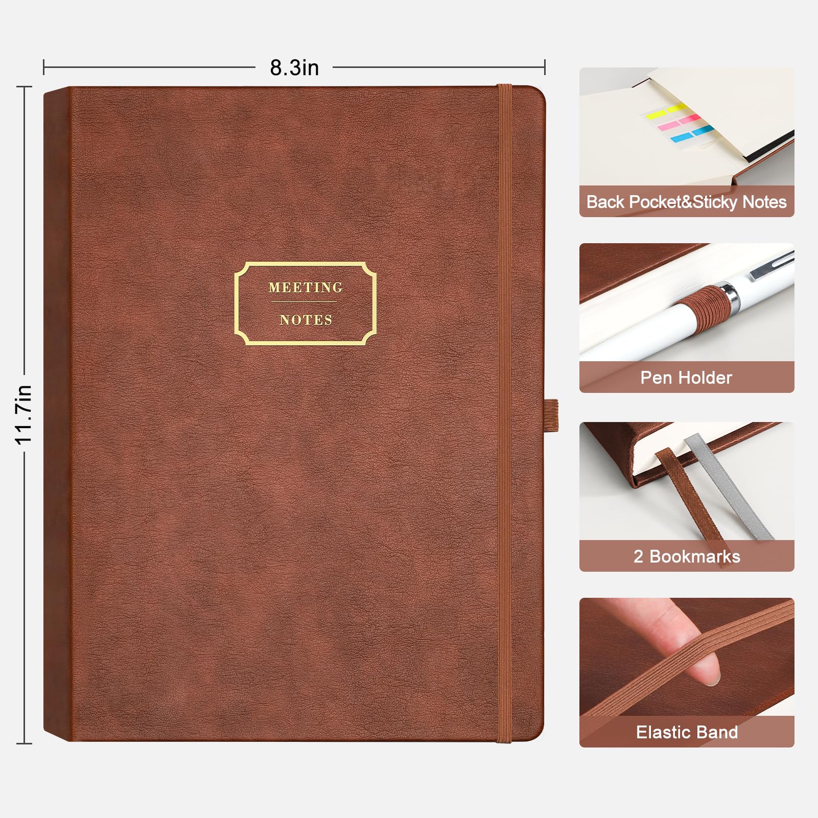 EMSHOI Meeting Notebook A4 Planner, 240 Pages Large Diary To Do List Notepad with 100gsm Thick Paper - Image 4