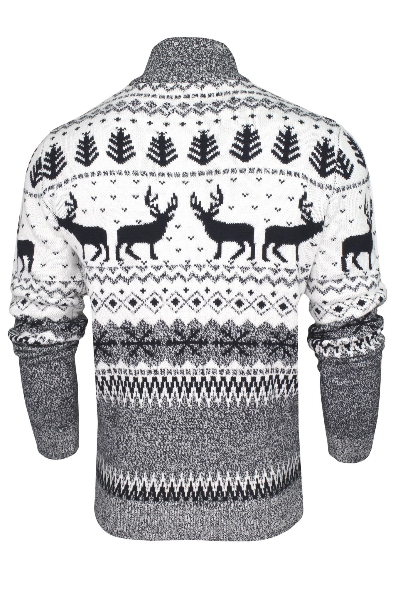 Xact Maglione Natalizio da Uomo con Zip a 1/4 con Tradizionale Motivo Festivo Fairisle