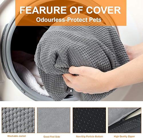 MOOACE - Rampa para perros de 3 escalones para camas y sofás, escaleras para mascotas con espuma duradera de alta densidad, cubierta lavable y