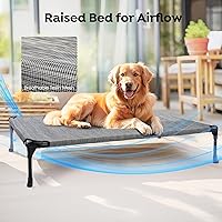 Vista 6 de Veehoo Cooling Elevated Dog Bed Add Removable Waterproof Bolster Cushion Mat, Raised Pet Cot with Breathable Teslin Mesh, No-Slip Feet, Dog Sofa Bed