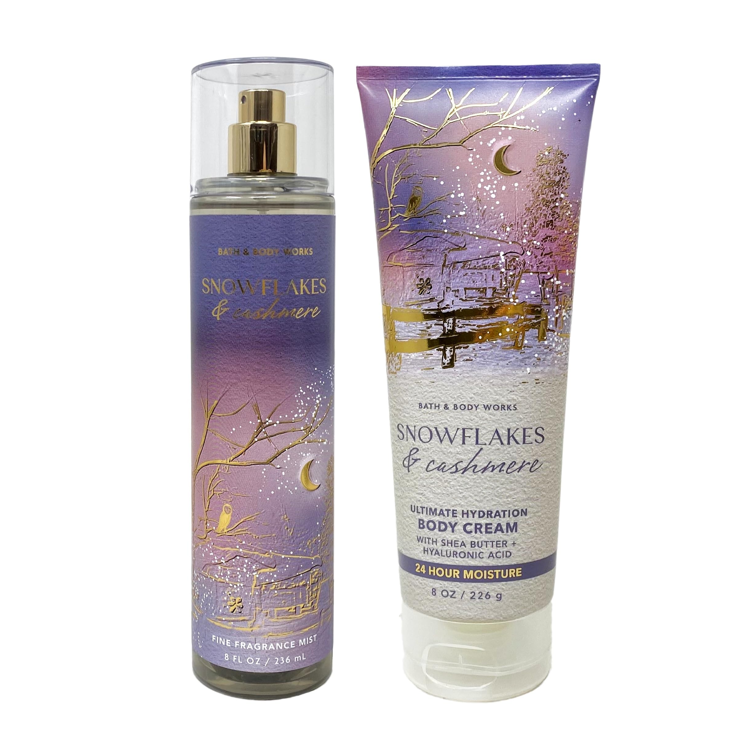 Bath & Body Works Fragrance Gift Sets (Snowflakes Cashmere Mist - Cream)