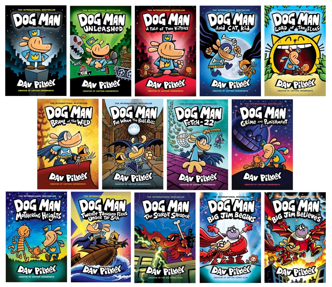 児童書セット Dog Man, Big Nate Dog Man Complete 13 Books Set (#1- #13): Author: Dav Pilkey