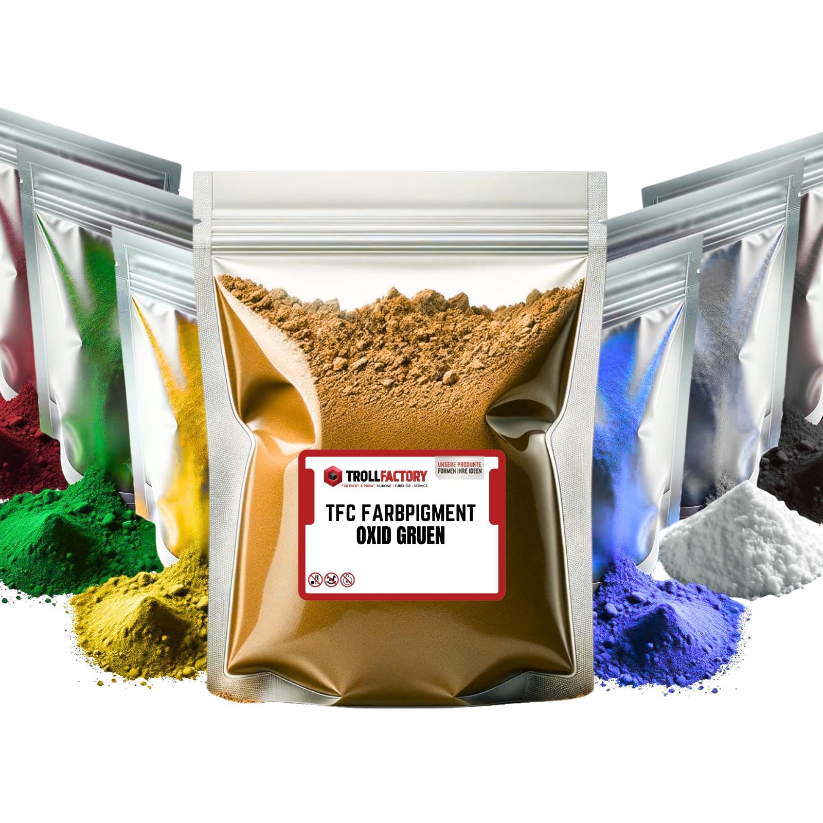TFC Pigment de couleur - Oxide marron - Poudre pigmentée à fort pouvoir couvrant - Pour masses de coulée à relief telles que le Xyrarock, le plâtre, la résine époxy et le béton - Mat - Résistant à la