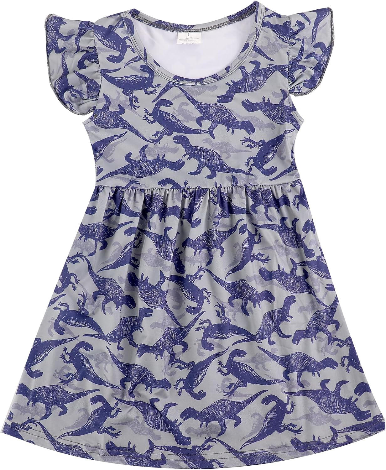 Toddler Girl Casual Dress Farm Animal Cow Print Ruffle Bottom Casual Dress Summer Clothes 2-8Y