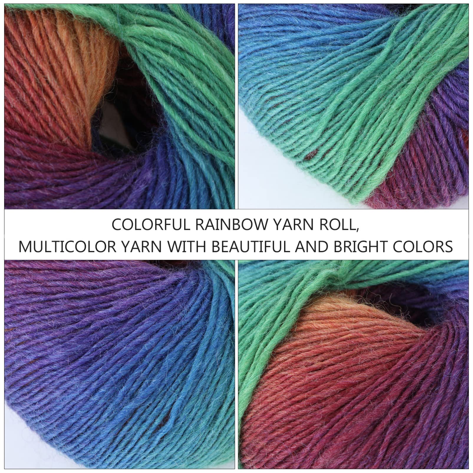 Ciieeo 6 Rollen selbststreifendes Häkelgarn Wollgarn Baumwolle Strickwolle Sockenwolle aus Baumwolle Wolle Regenbogengarn Regenbogen-Strickwolle Strickgarn Zubehör häkeln Pullover Linie