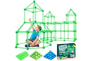 PLAYVIBE 130 PCS GLOW Kids Fort Building Kit