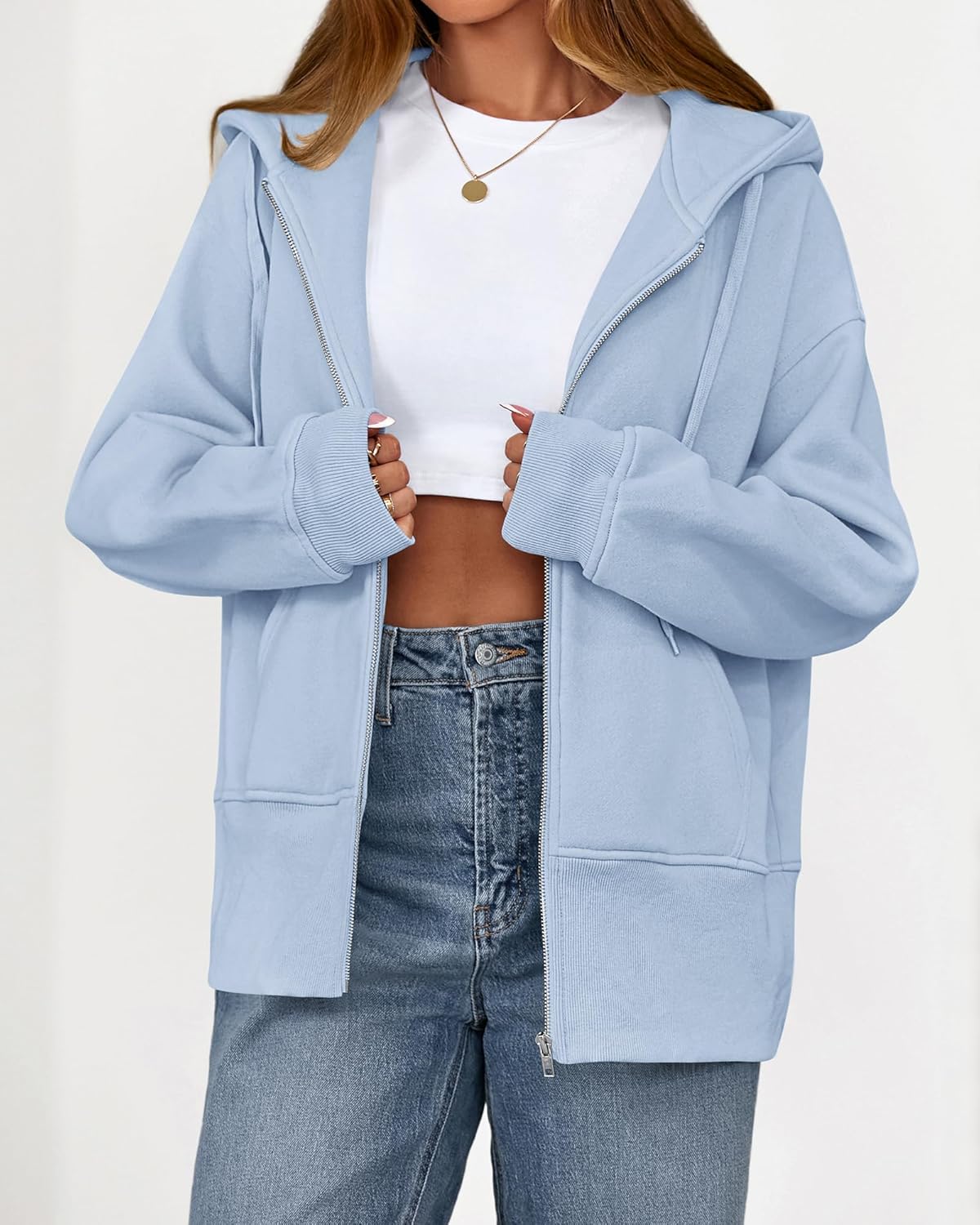 BTFBM Hoodies for Women Zip Up jacket Drawstring Spring Fashion 2026 Trendy Long Sleeve Sweatshirt Clothing Outfits - Image 8