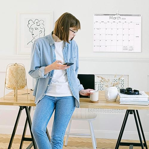 Miniatura 3 de SKYDUE Calendario de pared 2024, 14.5 x 11.5 pulgadas, calendario 2024 encuadernado en espiral, enero de 2024 a junio de 2025, 6 diseños estéticos,