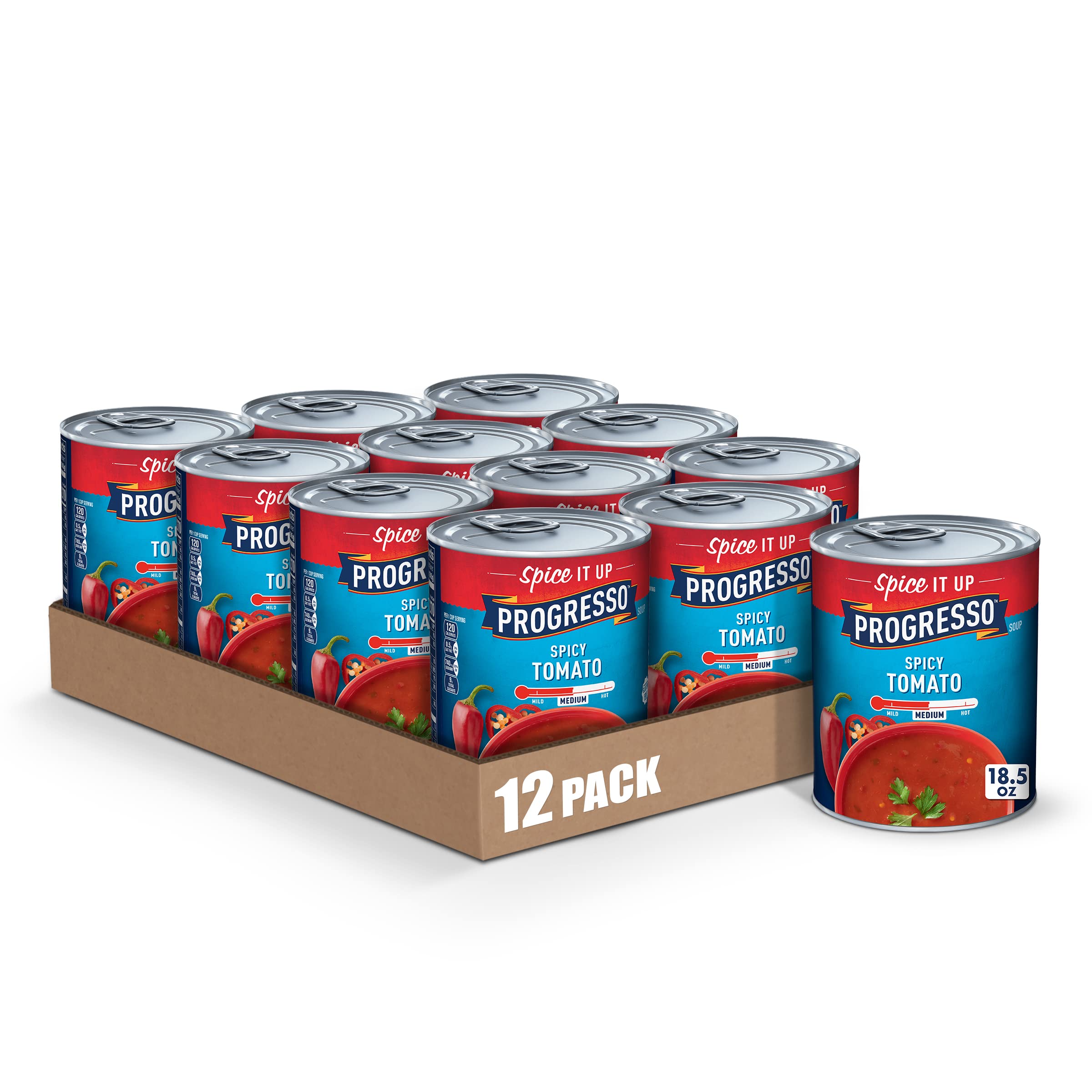 ProgressoSpicy Tomato Soup, Gluten Free, Ready To Serve, 18.5 oz. (Pack of 12)