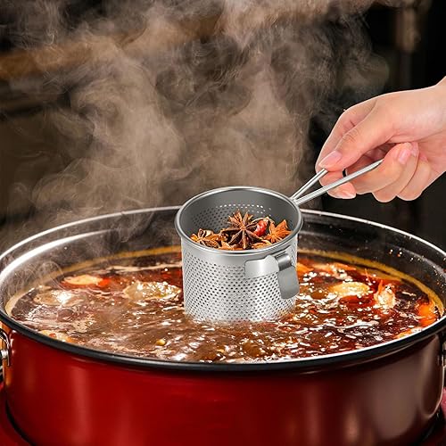 Miniatura 8 de DOITOOL Colador de pasta para pasta, cesta para hervir de malla fina, de acero inoxidable, con asa, para fideos, espaguetis