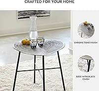 Vista 5 de Signature Design by Ashley Laverford - Mesa auxiliar contemporánea, Chome y negro