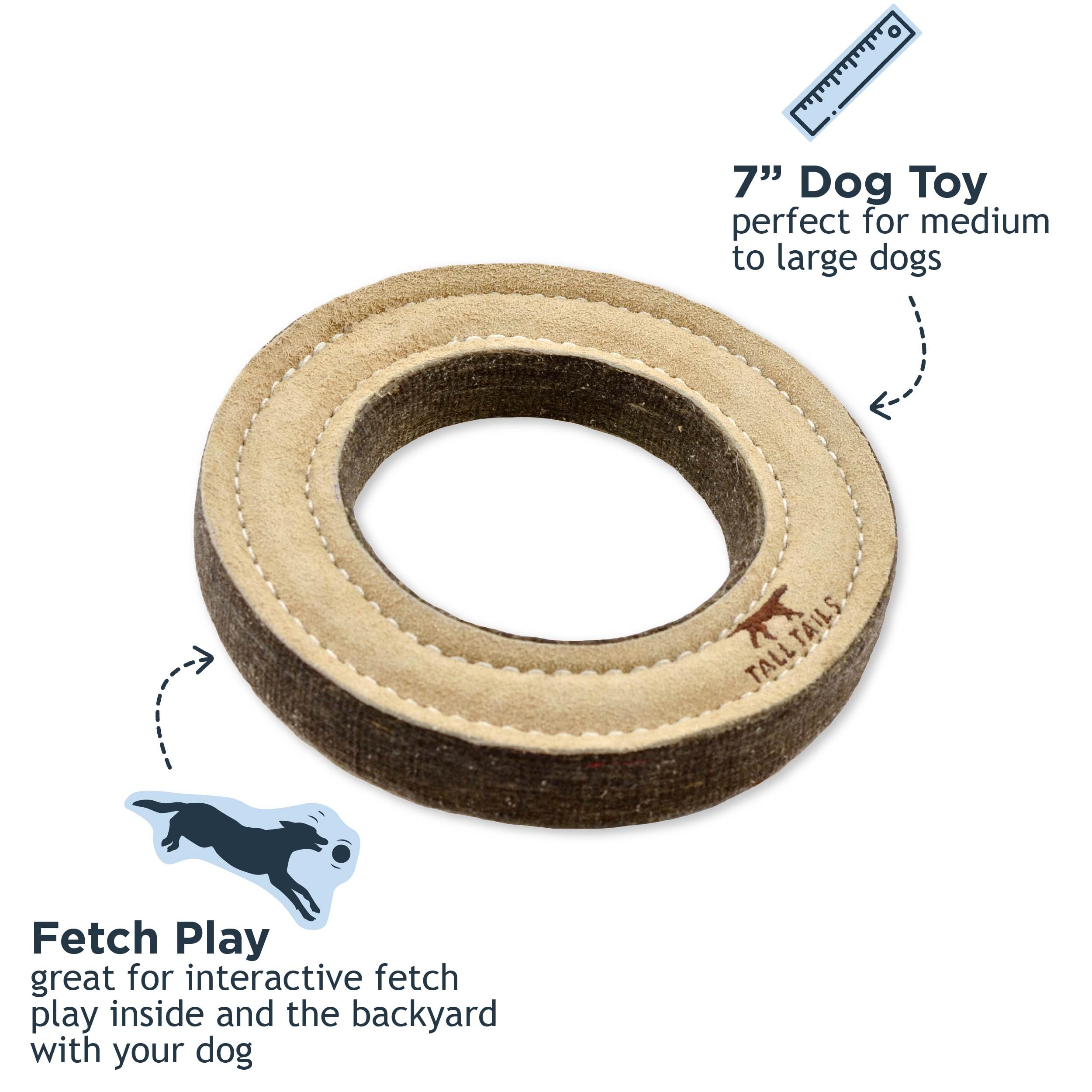 Tall Tails Ring Natural Leather Fetch Toy for Dogs