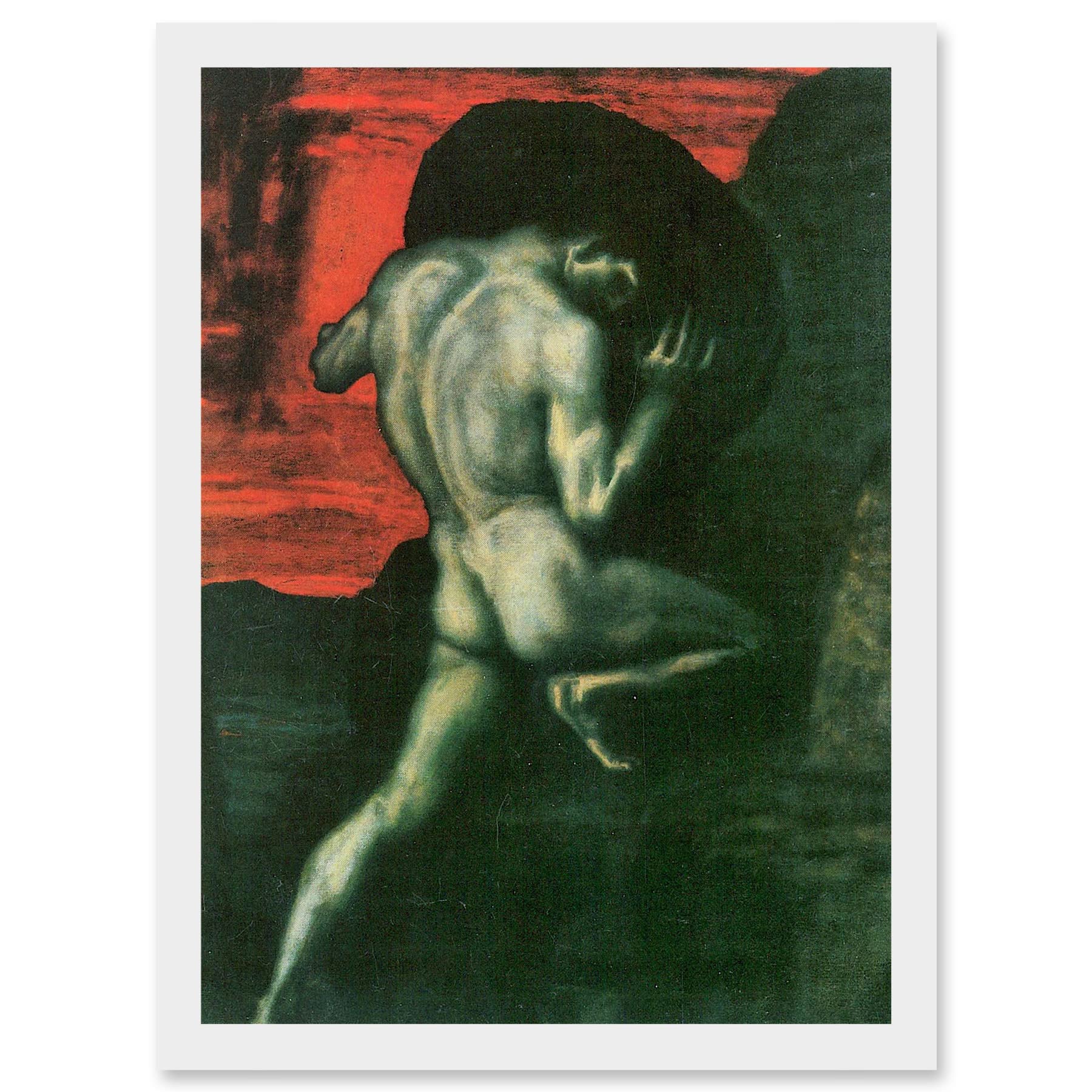 Von Stuck Sisyphus Old Master Framed Wall Art Print - A4 Artwork - Artery8