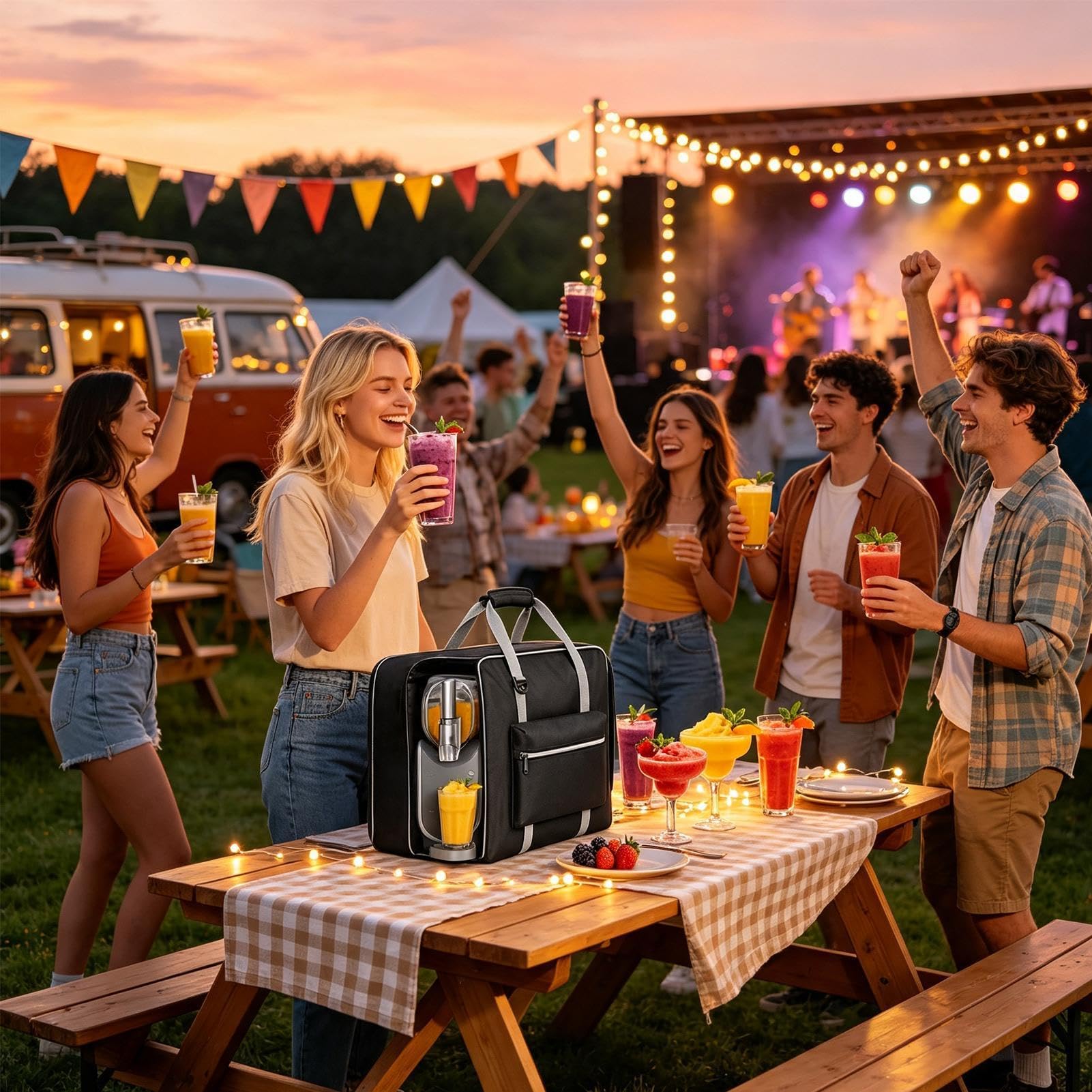 Torba Na Blender Przenośny Wodoodporny Pojemnik Oxford Z Bocznym Zamkiem | Torba podróżna na blender Do wycieczek, wakacji, plaży, campingu, , basenu, urodzin, letnich imprez, podróży