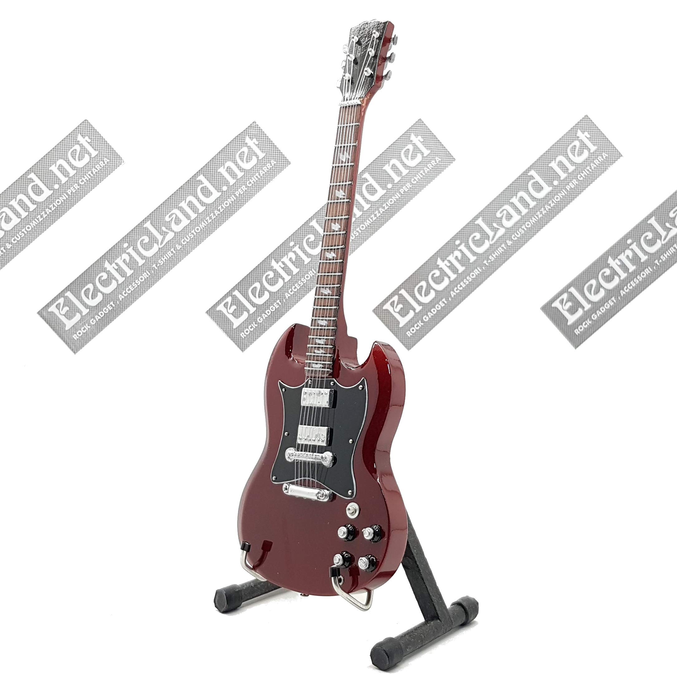 Mini guitar Angus Young AC/DC sg model + boîtier miniature à échelle 1:4 guitare miniature avec étui de collection music gadget rock ac-dc