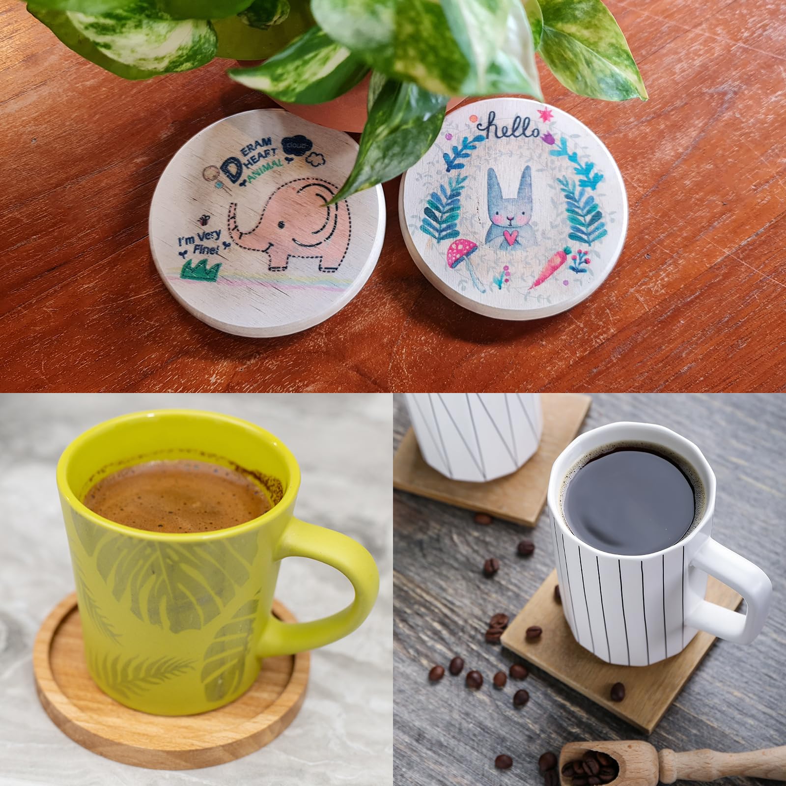 QUARKZMAN 100pcs Liège sous-Verres pour Boissons 4 Pouce Rond Marron
