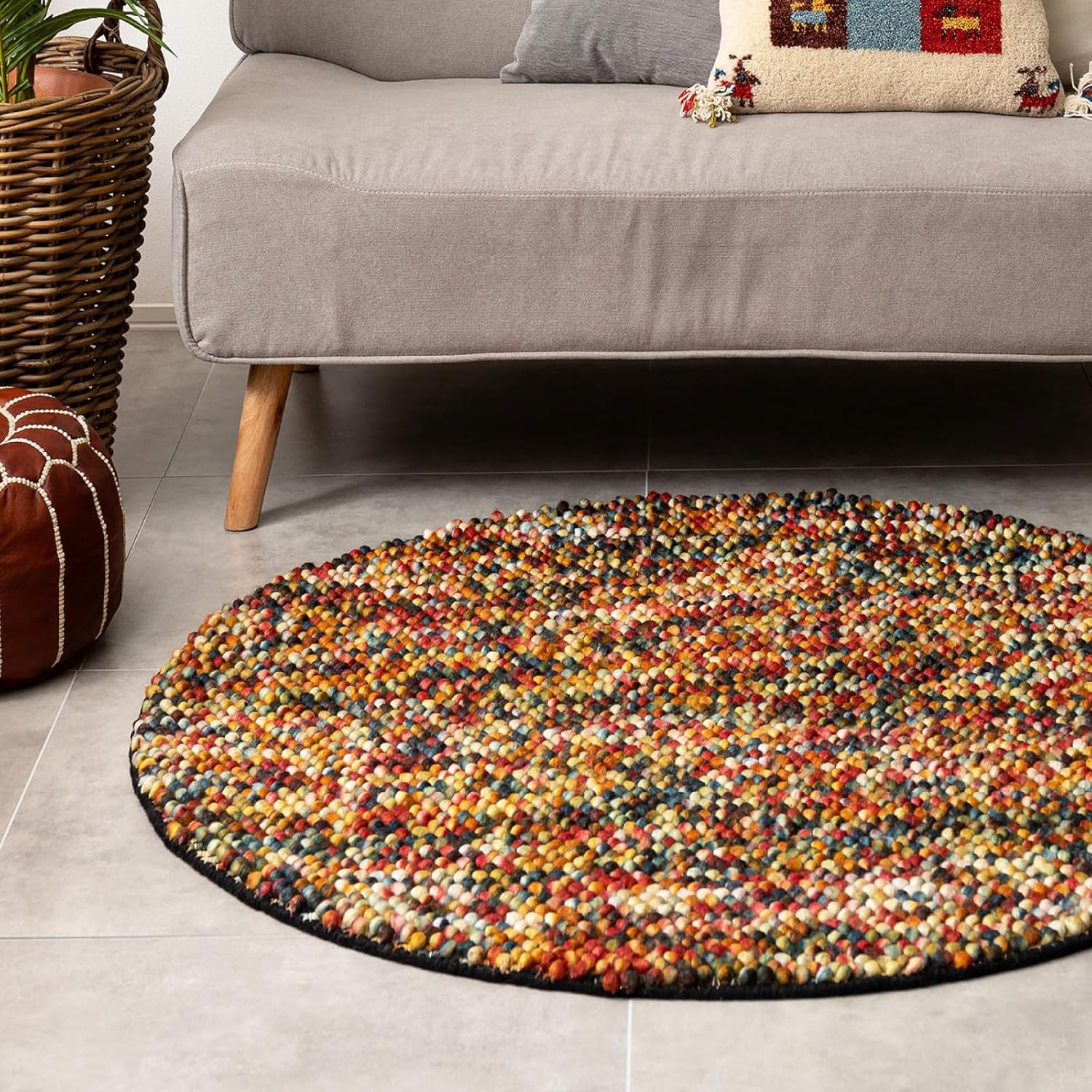 ペルシャ絨毯風 ネイビーブルー フローラルラグ 大判 137×187センチ