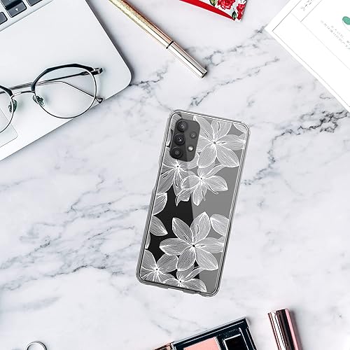 Miniatura 7 de RANZ Funda para Galaxy A32 (5G), antiarañazos, a prueba de golpes, funda protectora para Samsung Galaxy A32 5G, flor blanca