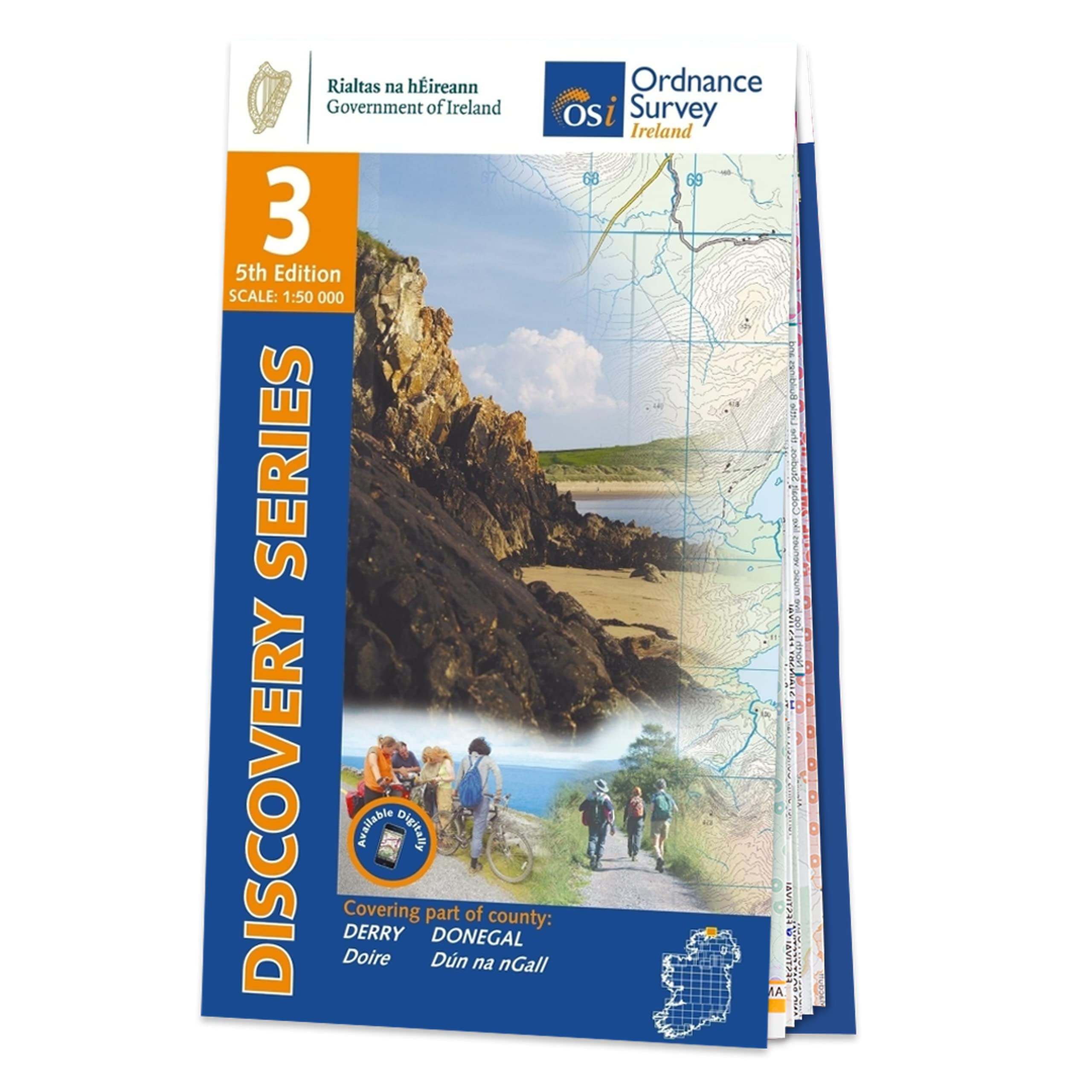 Donegal North-East & Derry Map | Ordnance Survey Ireland | Inishowen Peninsula | OSI Discovery Series 3 | Ireland | Walks | Hiking | Maps | Adventure (Ireland Discovery Series)
