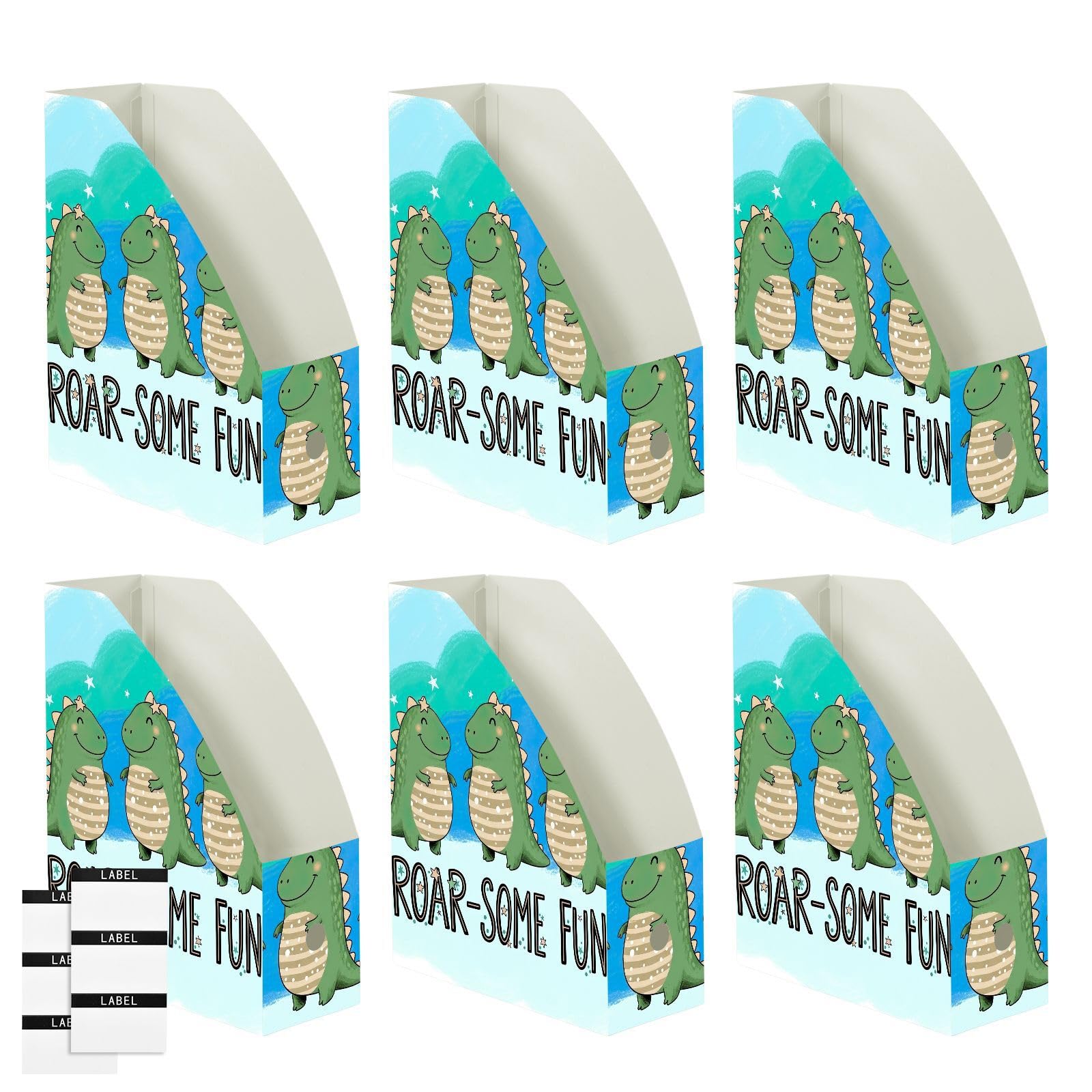 Porte-revues mignon en plastique vert dinosaure