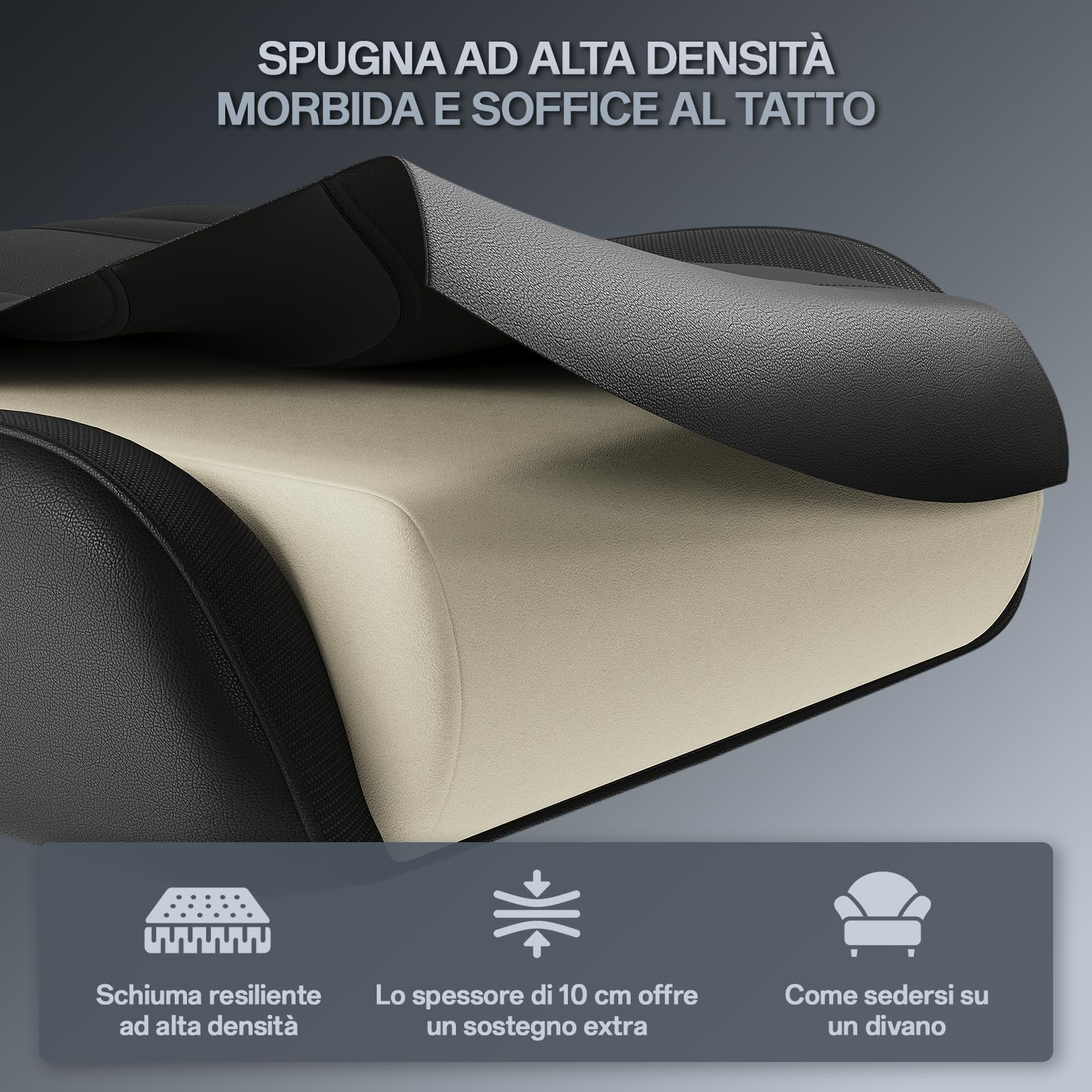 JUMMICO Sedia Gaming Ergonomica ad alto schienale con poggiapiedi estensibile, schienale reclinabile 90–135°, braccioli 2D regolabili, portata massima 150 kg, ideale per gioco e lavoro,Nero