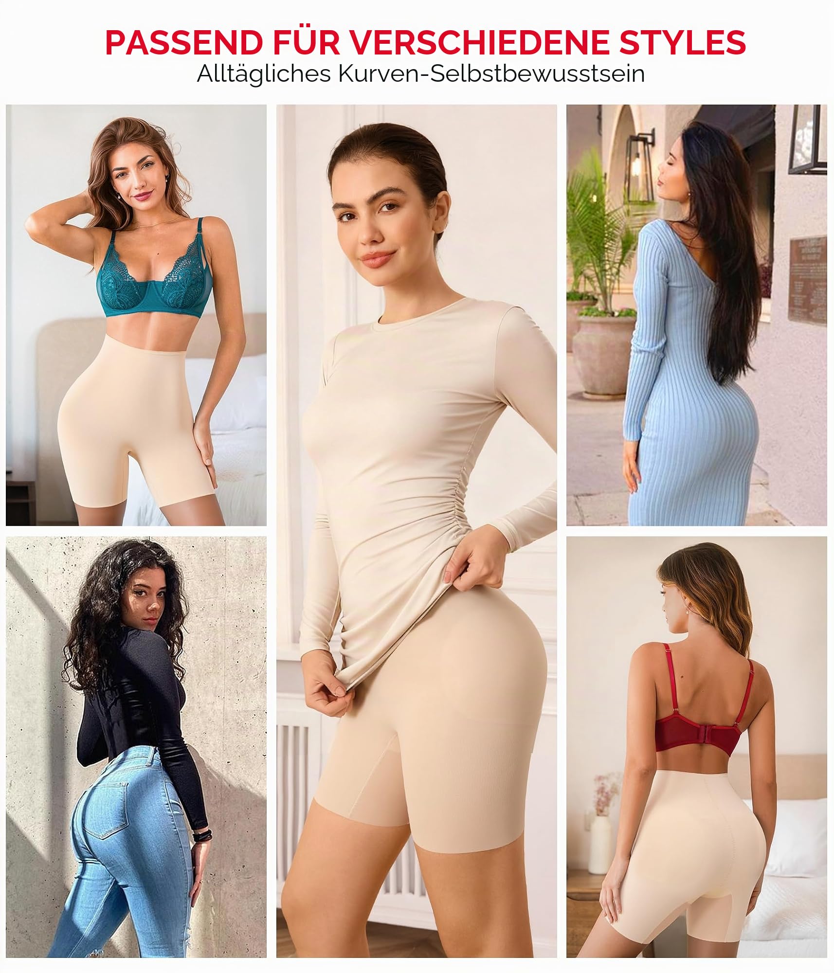 Nebility Damen Butt Lifting Shapewear – Integrierte Hüft- und Po-Pads, mittelhohe Taille, gepolsterte Shaper-Shorts, Booty Enhancer Lifter